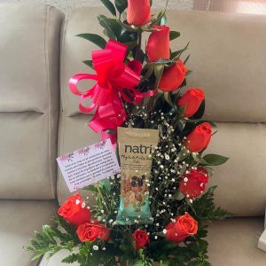 Espiral de 10 rosas y mani