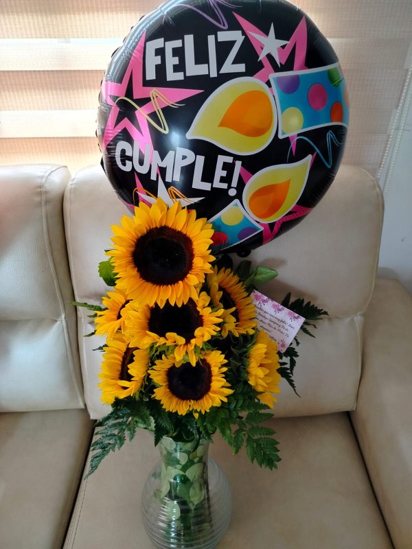 arreglo de girasoles chia