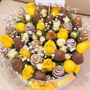 rosas con fresas achocolatadas